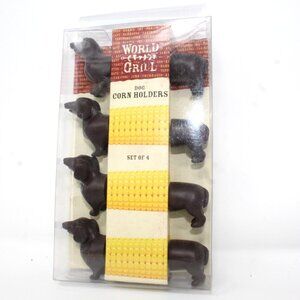 World Market Corn Holders Dachshund Weiner Dog Stainless Steel Lot Of 2 Packages